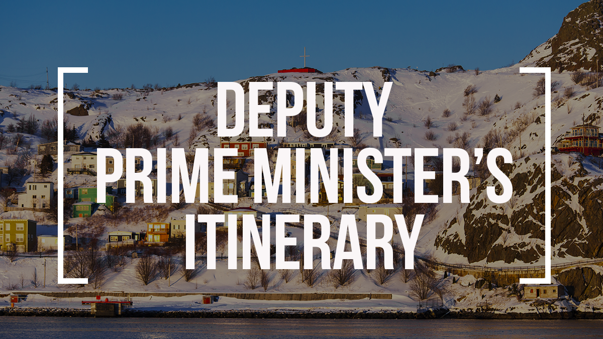 Deputy Prime Ministers Itinerary For Monday January Deputy