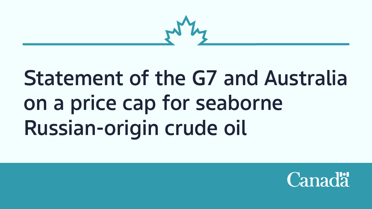 Statement Of The G7 And Australia On A Price Cap For Seaborne Russian ...